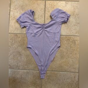 SHEIN Purple Ribbed Bodysuit One Piece